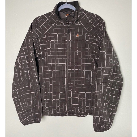 Icepeak Ski Jacket Age 15 + no 176 grey white Plaid Geometric SNOW BOARD no hood - Picture 1 of 9